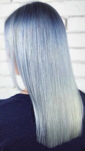 Professionally dyed baby blue hair