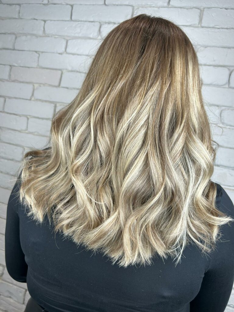 blonde hair with a darker root
